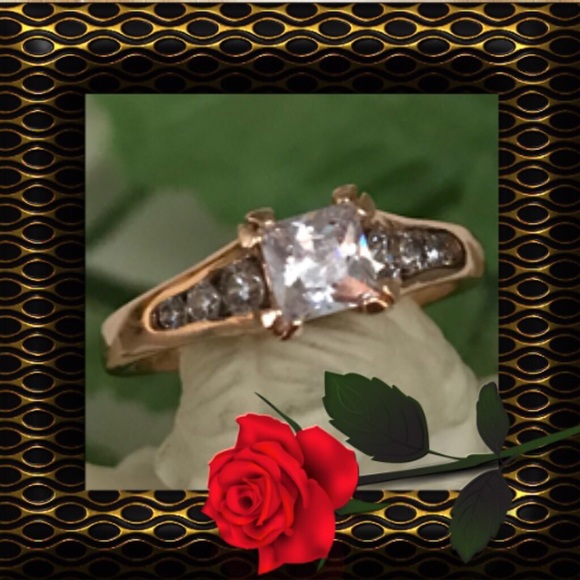 🌺🌴🌺 GOLD FILLED CZ RING ❤️🌴❤️ - Picture 3 of 5